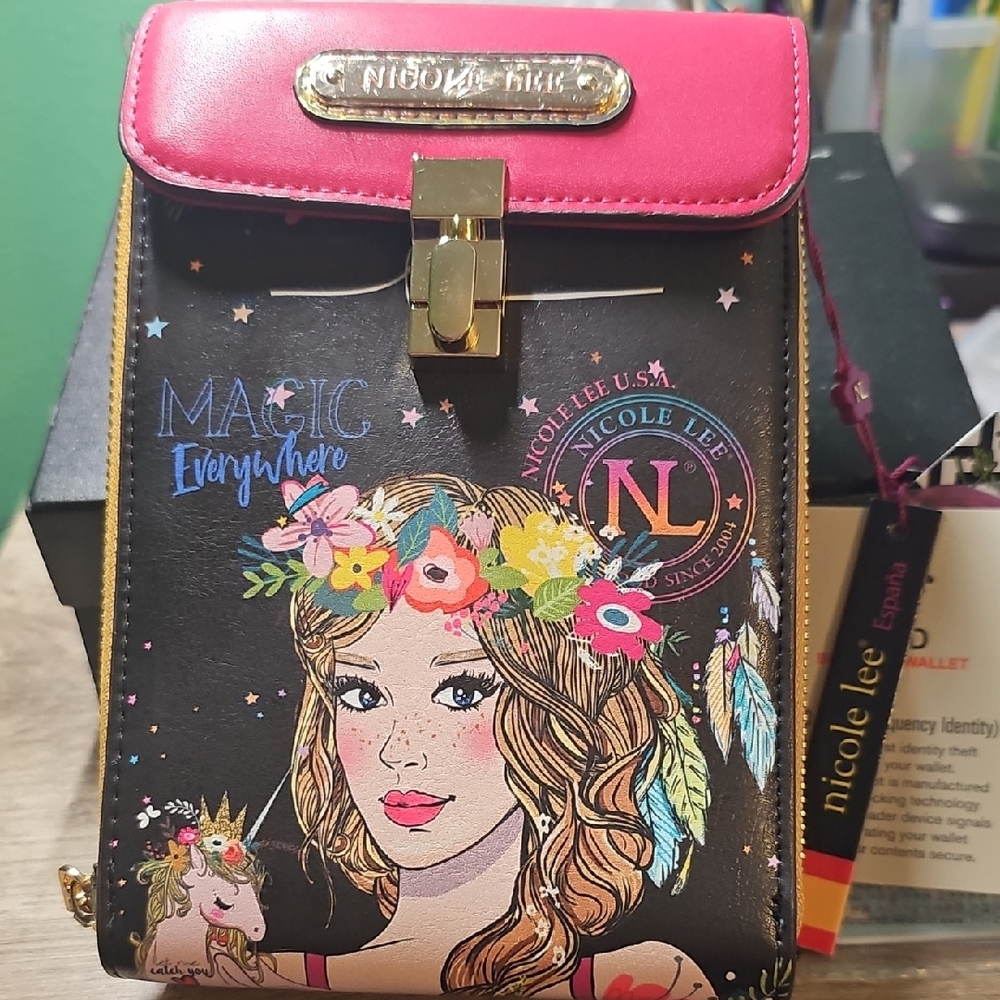 Nicole Lee Pink and Black Wallet